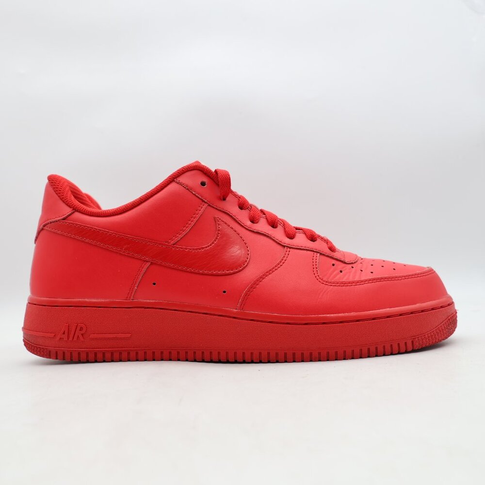 Nike Air Force 1 Low By You Shoes Men's 11.5 Triple Red Athletic Casual Sneakers